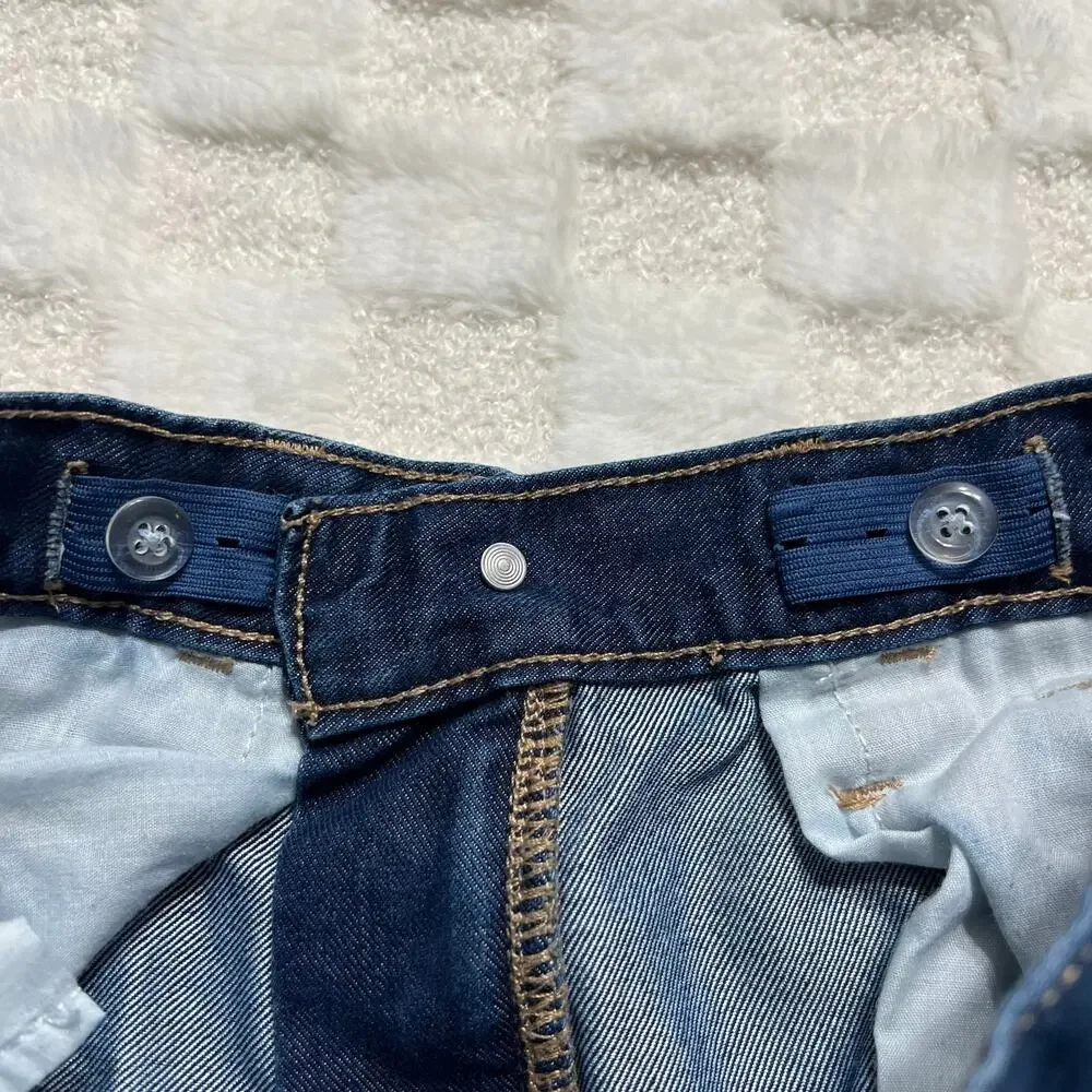 Old Navy Girls 10 Baggy Wide Leg Jeans Adjustable Waist Hem Wear